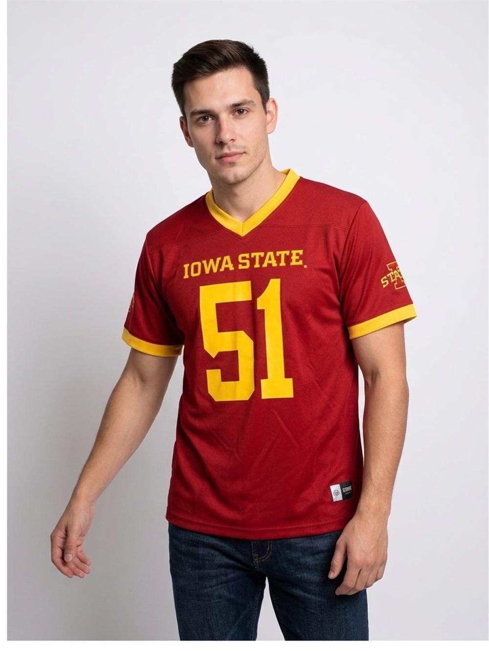 Iowa State Red & Gold Football Jersey #51 Okoki Size L -NWT